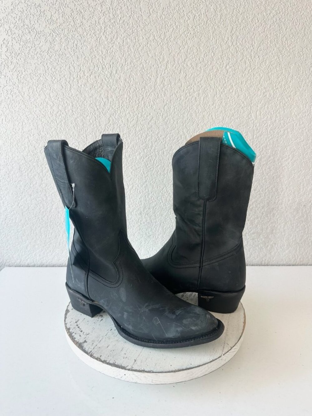 Lane PLAIN JANE Midi Black Cowboy Boots Western Cowgirl Short Ankle Womens 9